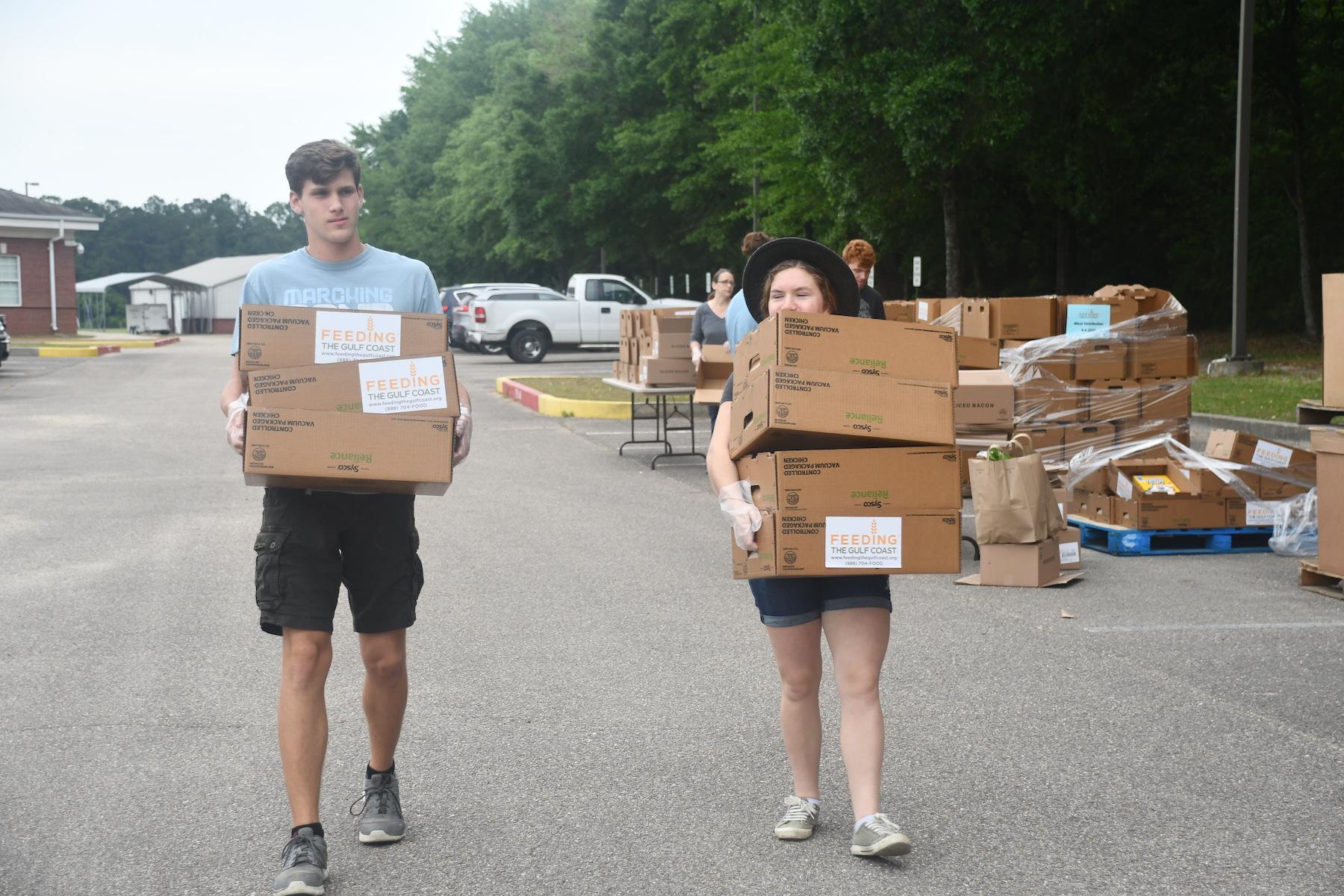 Carrying-food-boxes